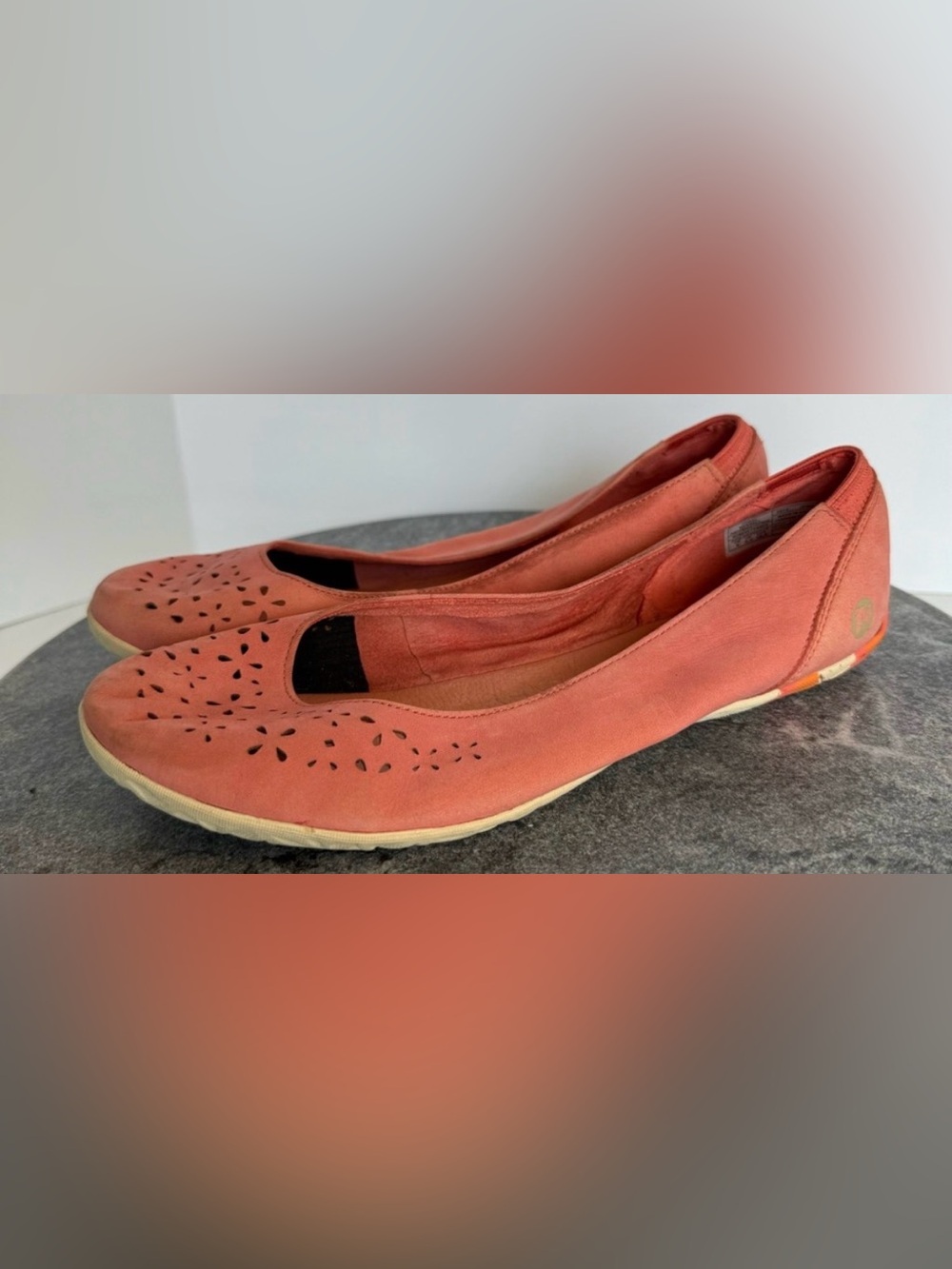 MERRELL Mimix Haze Ballet Flats Coral Pink Peach Leather 8